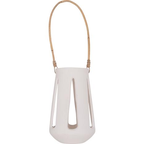 ΕΠΙΤΡΑΠΕΖΙΟ ΦΑΝΑΡΙ ERANTYL HM4696.02L ΛΕΥΚΟ FIBER CEMENT & ΧΕΡΟΥΛΙ RATTAN Φ17x27Yεκ.