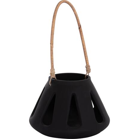 ΕΠΙΤΡΑΠΕΖΙΟ ΦΑΝΑΡΙ ERANTYL HM4696.01S ΜΑΥΡΟ FIBER CEMENT & ΧΕΡΟΥΛΙ RATTAN Φ25x17Yεκ.