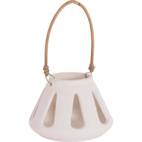 ΕΠΙΤΡΑΠΕΖΙΟ ΦΑΝΑΡΙ ERANTYL HM4696.02S ΛΕΥΚΟ FIBER CEMENT & ΧΕΡΟΥΛΙ RATTAN Φ25x17Yεκ.