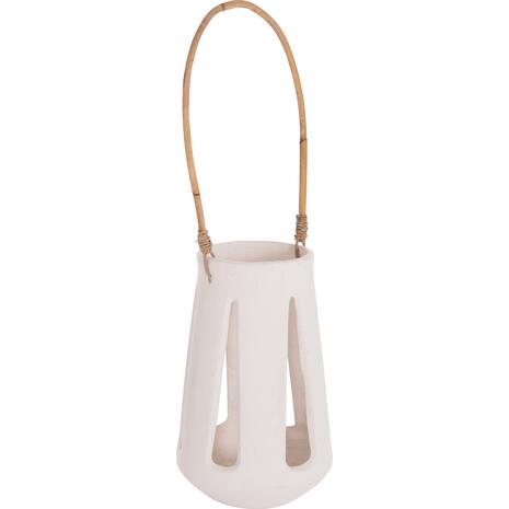 ΕΠΙΤΡΑΠΕΖΙΟ ΦΑΝΑΡΙ ERANTYL HM4696.02L ΛΕΥΚΟ FIBER CEMENT & ΧΕΡΟΥΛΙ RATTAN Φ17x27Yεκ.