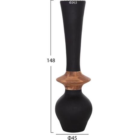 ΔΙΑΚΟΣΜΗΤΙΚΟ ΒΑΖΟ ΔΑΠΕΔΟΥ NEBULA HM4660.01M FIBER CEMENT ΜΑΥΡΟ--ΞΥΛΟ ΤΕΑΚ Φ45x148Υεκ