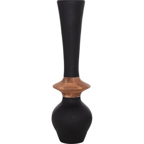 ΔΙΑΚΟΣΜΗΤΙΚΟ ΒΑΖΟ ΔΑΠΕΔΟΥ NEBULA HM4660.01M FIBER CEMENT ΜΑΥΡΟ--ΞΥΛΟ ΤΕΑΚ Φ45x148Υεκ