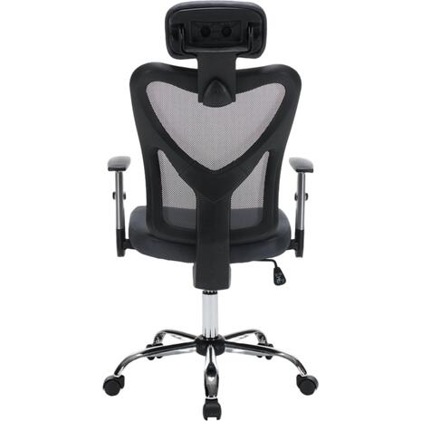 ΚΑΡΕΚΛΑ ΓΡΑΦΕΙΟΥ CUORE HM1207.02 ΜΑΥΡΟΣ ΣΚΕΛΕΤΟΣ-ΓΚΡΙ MESH 63x61x125Υεκ