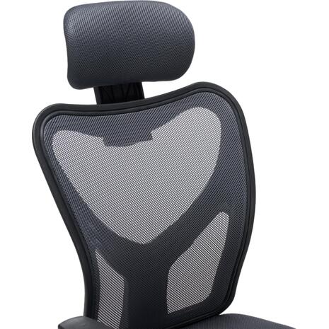 ΚΑΡΕΚΛΑ ΓΡΑΦΕΙΟΥ CUORE HM1207.02 ΜΑΥΡΟΣ ΣΚΕΛΕΤΟΣ-ΓΚΡΙ MESH 63x61x125Υεκ