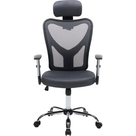 ΚΑΡΕΚΛΑ ΓΡΑΦΕΙΟΥ CUORE HM1207.02 ΜΑΥΡΟΣ ΣΚΕΛΕΤΟΣ-ΓΚΡΙ MESH 63x61x125Υεκ