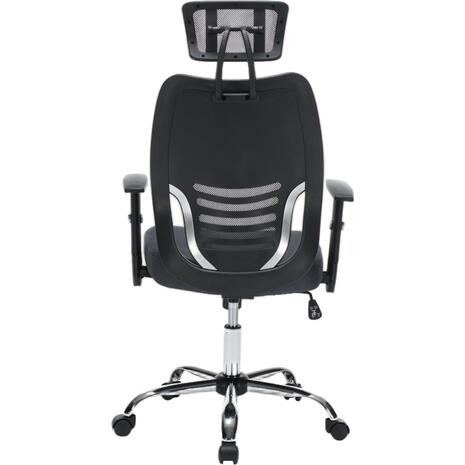 ΚΑΡΕΚΛΑ ΓΡΑΦΕΙΟΥ BRIEF HM1206.02 ΓΚΡΙ MESH--ΒΑΣΗ ΧΡΩΜΙΟΥ 63x64x122Υεκ.