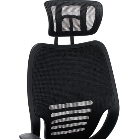 ΚΑΡΕΚΛΑ ΓΡΑΦΕΙΟΥ BRIEF HM1206.01 ΜΑΥΡΟ MESH--ΒΑΣΗ ΧΡΩΜΙΟΥ 63x64x122Υεκ.