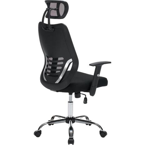 ΚΑΡΕΚΛΑ ΓΡΑΦΕΙΟΥ BRIEF HM1206.01 ΜΑΥΡΟ MESH--ΒΑΣΗ ΧΡΩΜΙΟΥ 63x64x122Υεκ.