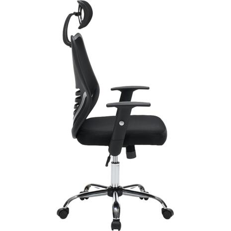 ΚΑΡΕΚΛΑ ΓΡΑΦΕΙΟΥ BRIEF HM1206.01 ΜΑΥΡΟ MESH--ΒΑΣΗ ΧΡΩΜΙΟΥ 63x64x122Υεκ.