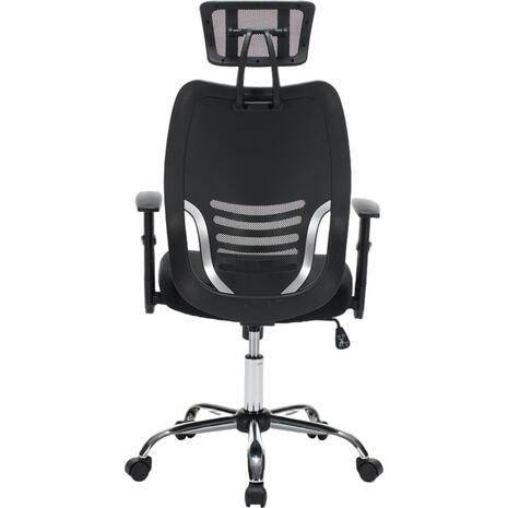 ΚΑΡΕΚΛΑ ΓΡΑΦΕΙΟΥ BRIEF HM1206.01 ΜΑΥΡΟ MESH--ΒΑΣΗ ΧΡΩΜΙΟΥ 63x64x122Υεκ.