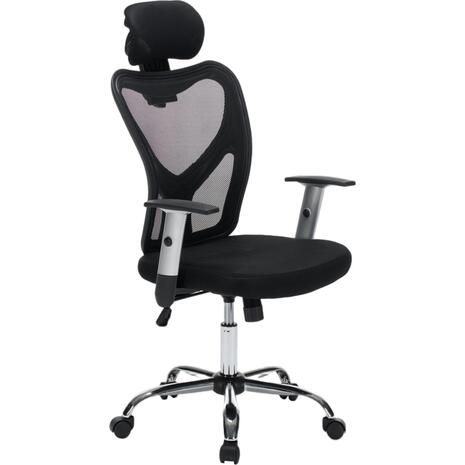 ΚΑΡΕΚΛΑ ΓΡΑΦΕΙΟΥ CUORE HM1207.01 ΜΑΥΡΟΣ ΣΚΕΛΕΤΟΣ-ΜΑΥΡΟ MESH 63x61x125Υεκ