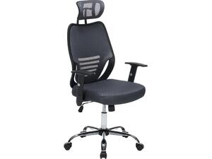 ΚΑΡΕΚΛΑ ΓΡΑΦΕΙΟΥ BRIEF HM1206.02 ΓΚΡΙ MESH--ΒΑΣΗ ΧΡΩΜΙΟΥ 63x64x122Υεκ.