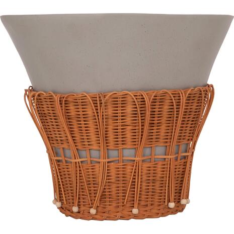 ΤΡΑΠΕΖΙ ΣΑΛΟΝΙΟΥ PERRAL HM18164.03L FIBER CEMENT ΓΚΡΙ-ΦΥΣΙΚΟ RATTAN--Φ55x45Υεκ