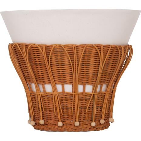 ΤΡΑΠΕΖΙ ΒΟΗΘΗΤΙΚΟ PERRAL HM18164.02S FIBER CEMENT ΛΕΥΚΟ-ΦΥΣΙΚΟ RATTAN--Φ42x36Υεκ