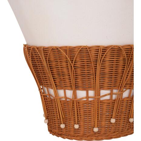 ΤΡΑΠΕΖΙ ΣΑΛΟΝΙΟΥ PERRAL HM18164.02L FIBER CEMENT ΛΕΥΚΟ-ΦΥΣΙΚΟ RATTAN--Φ55x45Υεκ