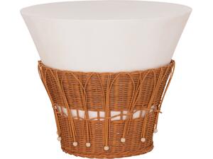 ΤΡΑΠΕΖΙ ΣΑΛΟΝΙΟΥ PERRAL HM18164.02L FIBER CEMENT ΛΕΥΚΟ-ΦΥΣΙΚΟ RATTAN--Φ55x45Υεκ