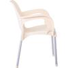 LARA-II Πολυθρόνα Dining Στοιβαζόμενη, ALU Silver, PP Εκρού (Ε306,41)