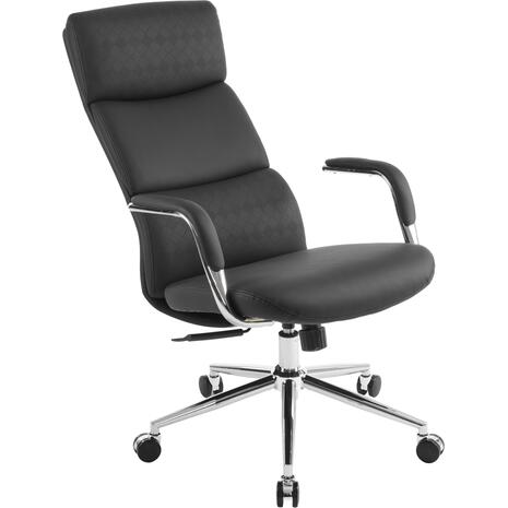 ΚΑΡΕΚΛΑ ΓΡΑΦΕΙΟΥ MEITE HM18353.01 ΜΑΥΡΟ PU ΔΕΡΜΑ--ΒΑΣΗ ΧΡΩΜΙΟΥ 66x71x127Υεκ