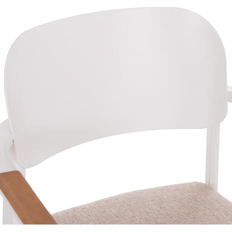 ΠΟΛΥΘΡΟΝΑ ΤΡΑΠΕΖΑΡΙΑΣ ELARA HM6414.02 ΛΕΥΚΟ ΑΛΟΥΜΙΝΙΟ-ΜΠΕΖ OLEFIN--TEAK 56x62x78Υεκ