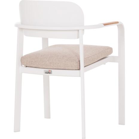 ΠΟΛΥΘΡΟΝΑ ΤΡΑΠΕΖΑΡΙΑΣ ELARA HM6414.02 ΛΕΥΚΟ ΑΛΟΥΜΙΝΙΟ-ΜΠΕΖ OLEFIN--TEAK 56x62x78Υεκ