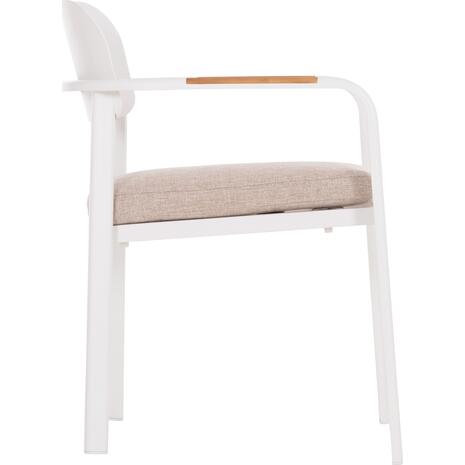 ΠΟΛΥΘΡΟΝΑ ΤΡΑΠΕΖΑΡΙΑΣ ELARA HM6414.02 ΛΕΥΚΟ ΑΛΟΥΜΙΝΙΟ-ΜΠΕΖ OLEFIN--TEAK 56x62x78Υεκ