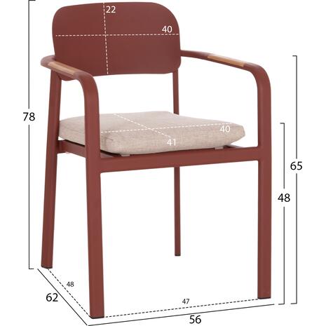ΠΟΛΥΘΡΟΝΑ ΤΡΑΠΕΖΑΡΙΑΣ ELARA HM6414.07 ΚΕΡΑΜΙΔΙ ΑΛΟΥΜΙΝΙΟ-ΜΠΕΖ OLEFIN--TEAK 56x62x78Υεκ