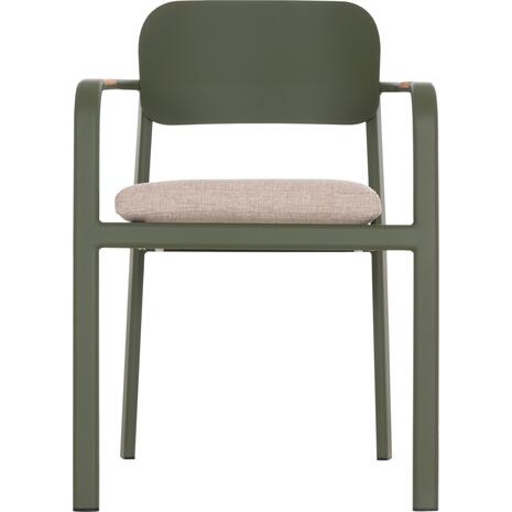 ΠΟΛΥΘΡΟΝΑ ΤΡΑΠΕΖΑΡΙΑΣ ELARA HM6414.06 ΠΡΑΣΙΝΟ ΑΛΟΥΜΙΝΙΟ-ΜΠΕΖ OLEFIN--TEAK 56x62x78Υεκ