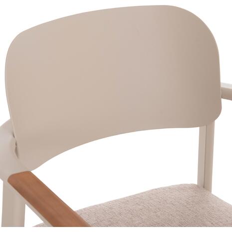 ΠΟΛΥΘΡΟΝΑ ΤΡΑΠΕΖΑΡΙΑΣ ELARA HM6414.05 ΜΠΕΖ ΑΛΟΥΜΙΝΙΟ-OLEFIN--ΞΥΛΟ TEAK 56x62x78Υεκ.