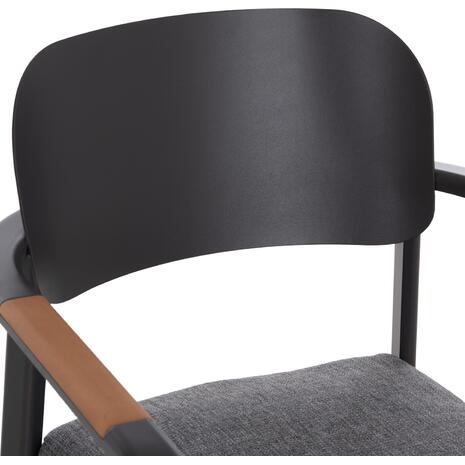 ΠΟΛΥΘΡΟΝΑ ΤΡΑΠΕΖΑΡΙΑΣ ELARA HM6414.01 ΓΚΡΙ ΑΛΟΥΜΙΝΙΟ-OLEFIN--ΞΥΛΟ TEAK 56x62x78Υεκ.