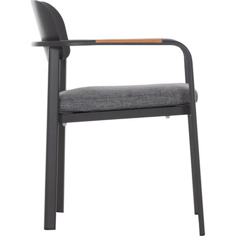 ΠΟΛΥΘΡΟΝΑ ΤΡΑΠΕΖΑΡΙΑΣ ELARA HM6414.01 ΓΚΡΙ ΑΛΟΥΜΙΝΙΟ-OLEFIN--ΞΥΛΟ TEAK 56x62x78Υεκ.