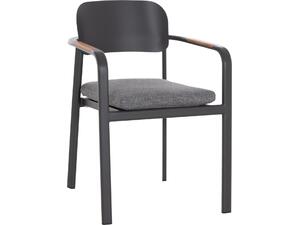 ΠΟΛΥΘΡΟΝΑ ΤΡΑΠΕΖΑΡΙΑΣ ELARA HM6414.01 ΓΚΡΙ ΑΛΟΥΜΙΝΙΟ-OLEFIN--ΞΥΛΟ TEAK 56x62x78Υεκ.