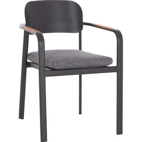 ΠΟΛΥΘΡΟΝΑ ΤΡΑΠΕΖΑΡΙΑΣ ELARA HM6414.01 ΓΚΡΙ ΑΛΟΥΜΙΝΙΟ-OLEFIN--ΞΥΛΟ TEAK 56x62x78Υεκ.