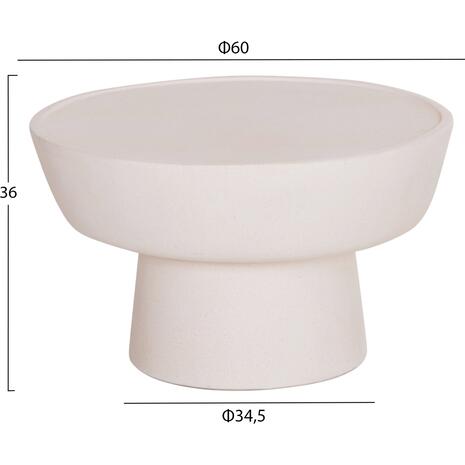 ΤΡΑΠΕΖΙ ΣΑΛΟΝΙΟΥ PIRSON HM18155.02 FIBER CEMENT ΣΕ ΛΕΥΚΟ--Φ60x36Υεκ.