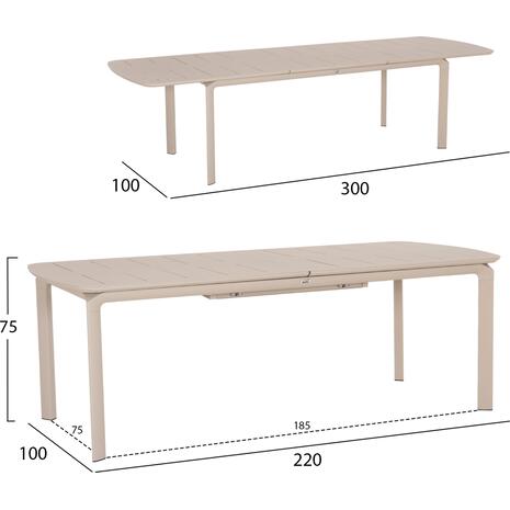 ΤΡΑΠΕΖΙ ΕΠΕΚΤΕΙΝΟΜΕΝΟ SYMPO HM6415.05 ΜΠΕΖ ΑΛΟΥΜΙΝΙΟ 220-300x100x75Υεκ