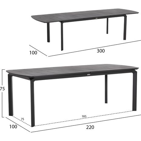 ΤΡΑΠΕΖΙ ΕΠΕΚΤΕΙΝΟΜΕΝΟ SYMPO HM6415.01 ΓΚΡΙ ΑΛΟΥΜΙΝΙΟ 220-300x100x75Υεκ