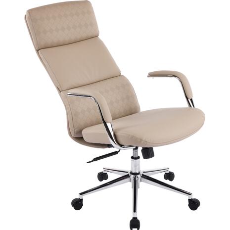 ΚΑΡΕΚΛΑ ΓΡΑΦΕΙΟΥ MEITE HM18353.02 ΜΠΕΖ PU ΔΕΡΜΑ--ΒΑΣΗ ΧΡΩΜΙΟΥ 66x71x127Υεκ