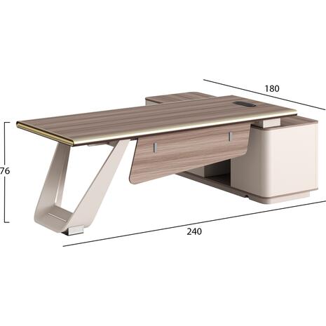 ΓΡΑΦΕΙΟ ΑΡΙΣΤΕΡΗ ΓΩΝΙΑ SUPERON HM2139L ΜΕΛΑΜΙΝΗ ΣΕ ΦΥΣΙΚΟ-ΜΠΕΖ--ΜΕΤΑΛ.ΠΟΔΙ 240x180x76Υεκ