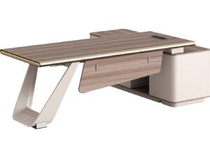 ΓΡΑΦΕΙΟ ΑΡΙΣΤΕΡΗ ΓΩΝΙΑ SUPERON HM2139L ΜΕΛΑΜΙΝΗ ΣΕ ΦΥΣΙΚΟ-ΜΠΕΖ--ΜΕΤΑΛ.ΠΟΔΙ 240x180x76Υεκ