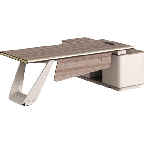 ΓΡΑΦΕΙΟ ΑΡΙΣΤΕΡΗ ΓΩΝΙΑ SUPERON HM2139L ΜΕΛΑΜΙΝΗ ΣΕ ΦΥΣΙΚΟ-ΜΠΕΖ--ΜΕΤΑΛ.ΠΟΔΙ 240x180x76Υεκ