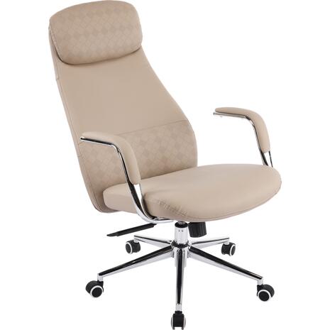 ΚΑΡΕΚΛΑ ΓΡΑΦΕΙΟΥ SONTY HM18354.02 ΜΠΕΖ PU ΔΕΡΜΑ--ΒΑΣΗ ΧΡΩΜΙΟΥ 67x68x125Υεκ