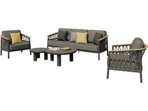 ΣΕΤ ΣΑΛΟΝΙ 5ΤΜΧ STREAM HM6426.01 ΑΝΘΡΑΚΙ ΑΛΟΥΜΙΝΙΟ-STRAP ΣΧΟΙΝΙ-OLEFIN