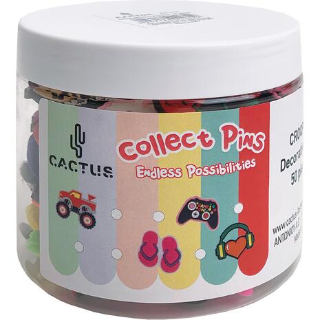 Διακοσμητικά pins για τις τσάντες Croqpins Cactus (50 σχέδια)