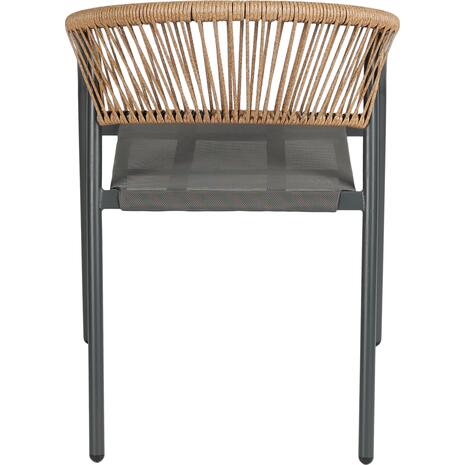 ΠΟΛΥΘΡΟΝΑ HOMAN HM6430.01 ΓΚΡΙ ΜΕΤΑΛΛΟ & TEXTILENE--ΜΠΕΖ P.E.RATTAN 53,5x62x75Υεκ