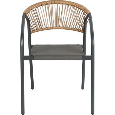 ΠΟΛΥΘΡΟΝΑ HOMAN HM6430.01 ΓΚΡΙ ΜΕΤΑΛΛΟ & TEXTILENE--ΜΠΕΖ P.E.RATTAN 53,5x62x75Υεκ