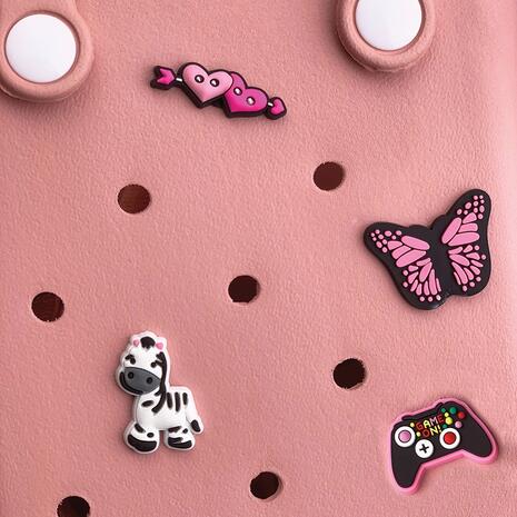 Τσαντάκι Croqbag Cactus με διακοσμητικά pins 16x20 cm - Ροζ