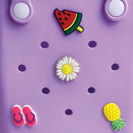 Τσαντάκι Croqbag Cactus με διακοσμητικά pins 16x20 cm - Μωβ