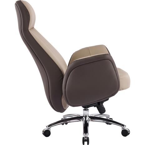 ΚΑΡΕΚΛΑ ΓΡΑΦΕΙΟΥ DRAMON HM18356.02 ΜΠΕΖ-ΚΑΦΕ PU ΔΕΡΜΑ--ΒΑΣΗ ΧΡΩΜΙΟΥ 66x70x132.5Υεκ