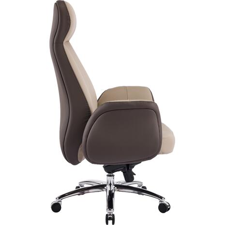 ΚΑΡΕΚΛΑ ΓΡΑΦΕΙΟΥ DRAMON HM18356.02 ΜΠΕΖ-ΚΑΦΕ PU ΔΕΡΜΑ--ΒΑΣΗ ΧΡΩΜΙΟΥ 66x70x132.5Υεκ