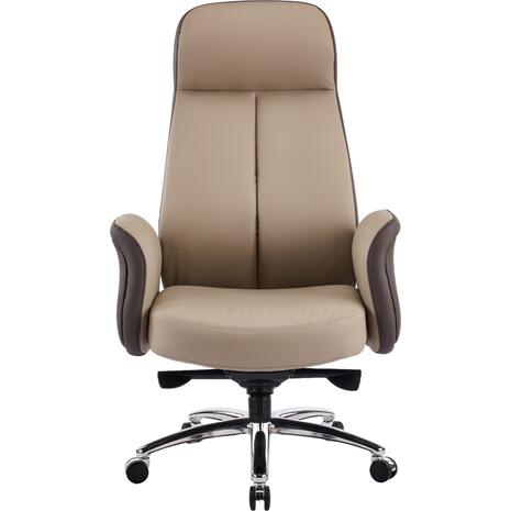 ΚΑΡΕΚΛΑ ΓΡΑΦΕΙΟΥ DRAMON HM18356.02 ΜΠΕΖ-ΚΑΦΕ PU ΔΕΡΜΑ--ΒΑΣΗ ΧΡΩΜΙΟΥ 66x70x132.5Υεκ