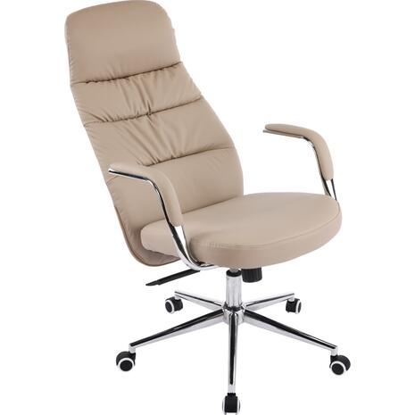 ΚΑΡΕΚΛΑ ΓΡΑΦΕΙΟΥ TEETER HM18355.02 ΜΠΕΖ PU ΔΕΡΜΑ--ΒΑΣΗ ΧΡΩΜΙΟΥ 67x66x121Υεκ